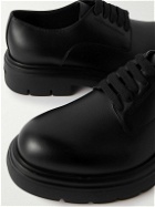 FERRAGAMO - Devis Leather Derby Shoes - Black