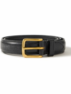 Drake's - 3cm Leather Belt - Black