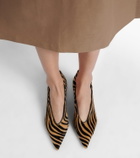 Le Monde Béryl Babouche 40 zebra-print calf hair pumps