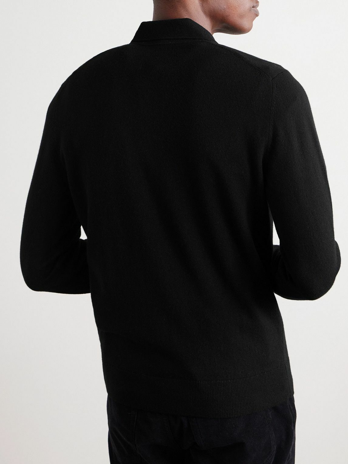 Anderson & Sheppard - Wool and Cashmere-Blend Polo Shirt - Black