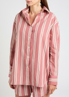 Faithfull The Brand Capri Striped Cotton-poplin Shirt Red And White