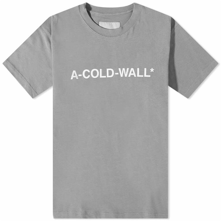 Photo: A-COLD-WALL* Men's Essential Logo T-Shirt in Mid Grey
