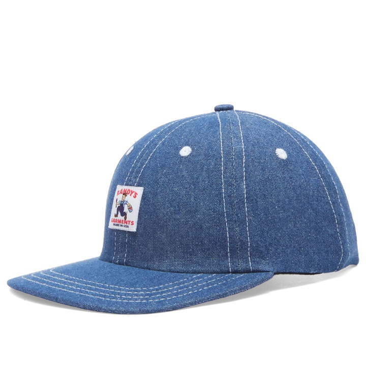 Photo: Randy's Garments Men's Randy’s Garments  5 Panel Logo Snapback Cap in Double Washed Denim 