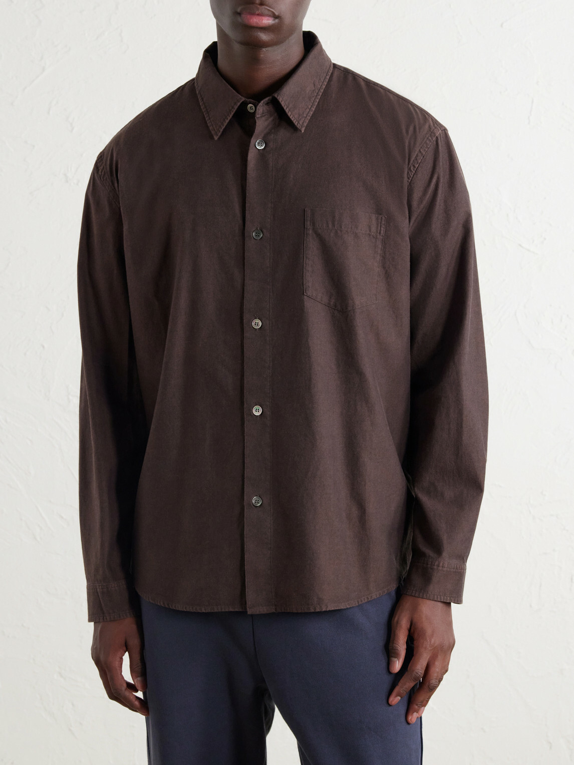 John Elliott - Cotton Kersey-Twill Shirt - Brown