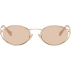 Miu Miu Eyewear Gold 'Miu Miu Logo' Sunglasses