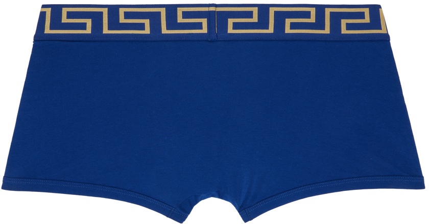 Versace Underwear Blue Greca Border Boxers Versace Underwear