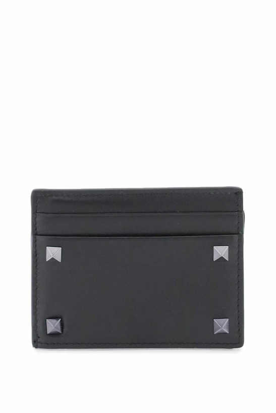 Photo: VALENTINO GARAVANI rockstud leather card holder Black