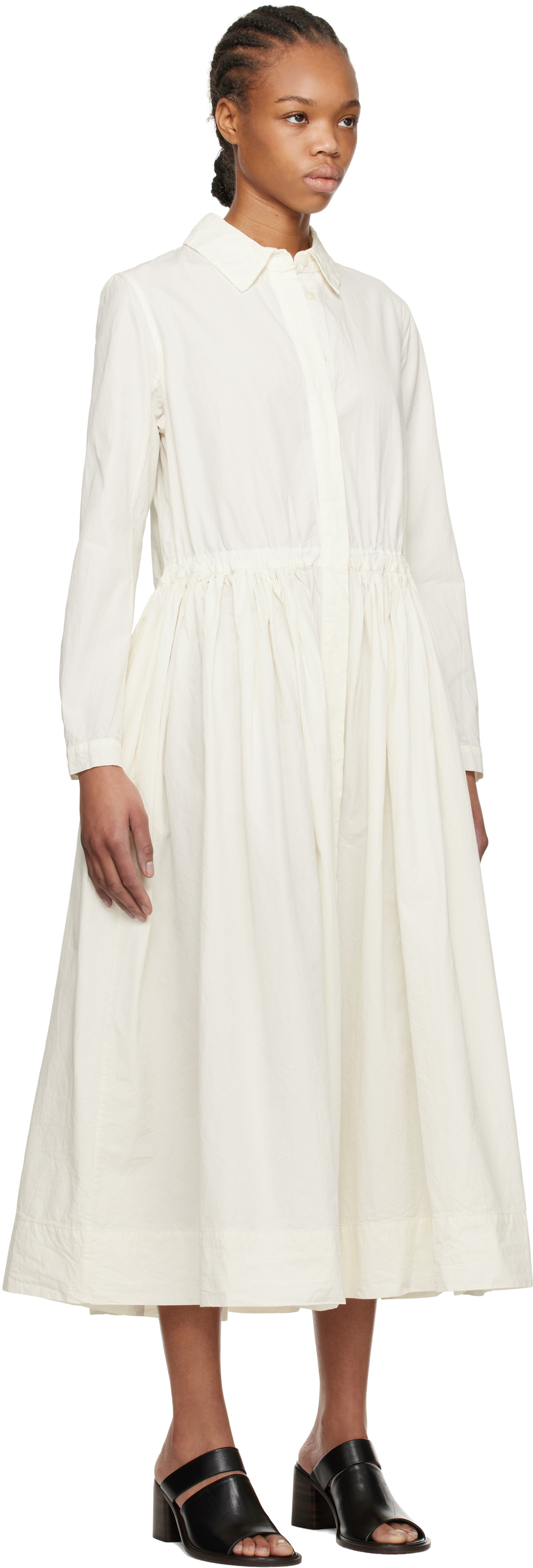 CASEY CASEY Off-White Panzy Midi Dress