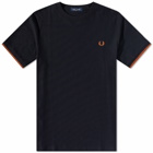 Fred Perry Authentic Men's Tipped Pique T-Shirt in Navy