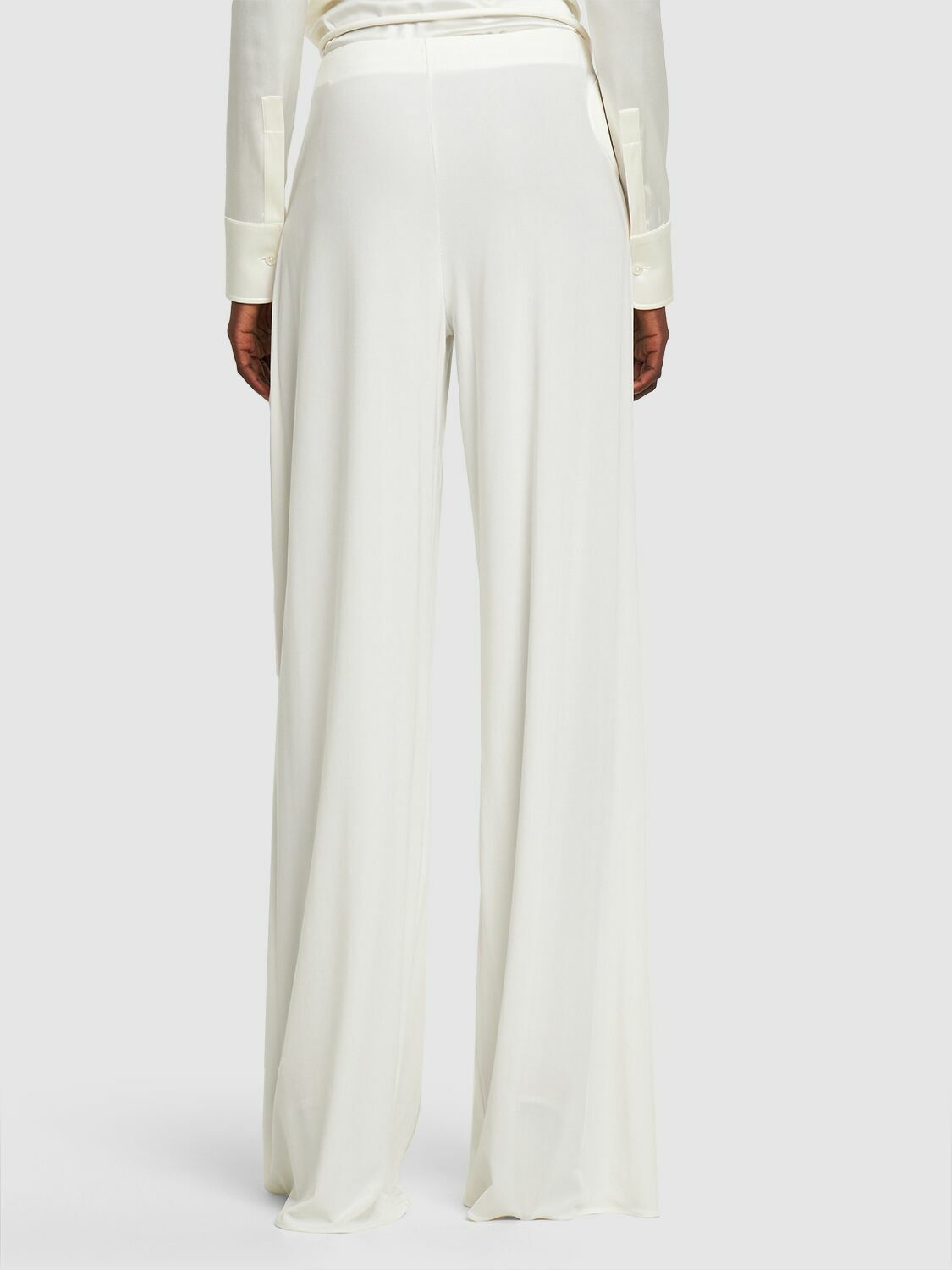 Jersey Mid Rise Wrap Wide Pants