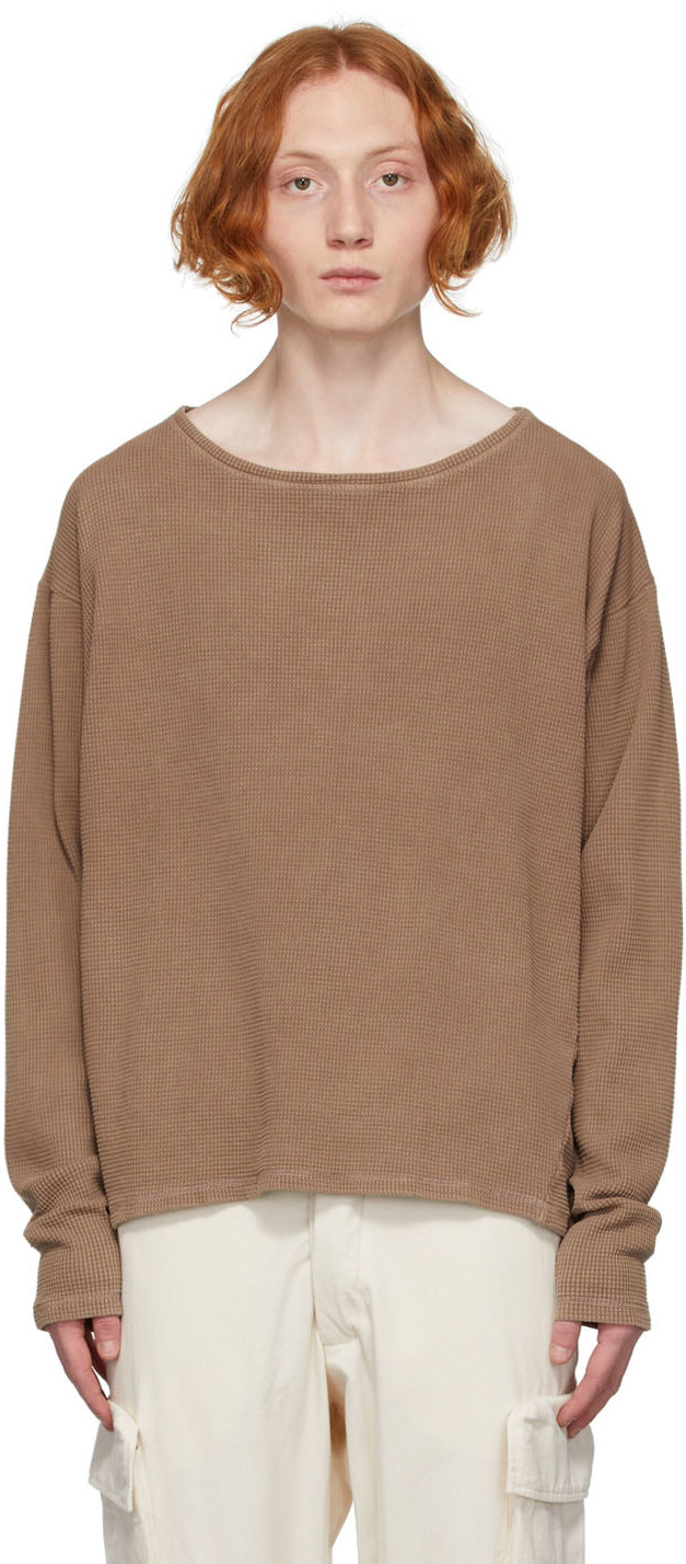 Greg Lauren Brown Waffle Sweatshirt
