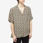 Valentino Men's Logo Vacation Shirt in Iconograph Beige/Nero