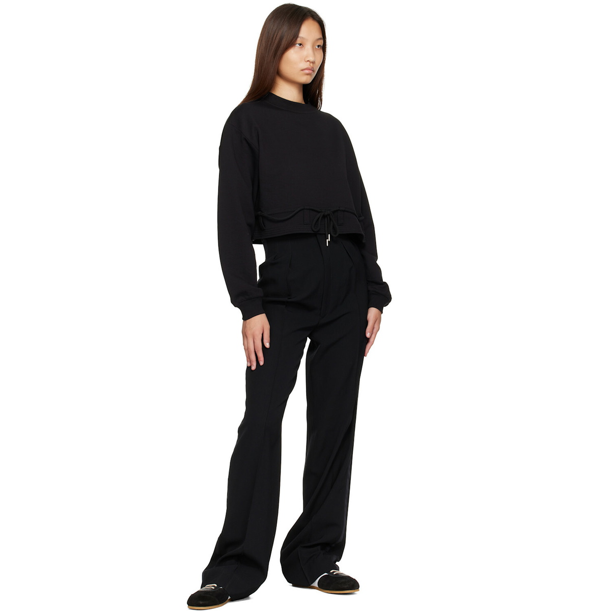 Dries Van Noten Black Cropped Sweatshirt