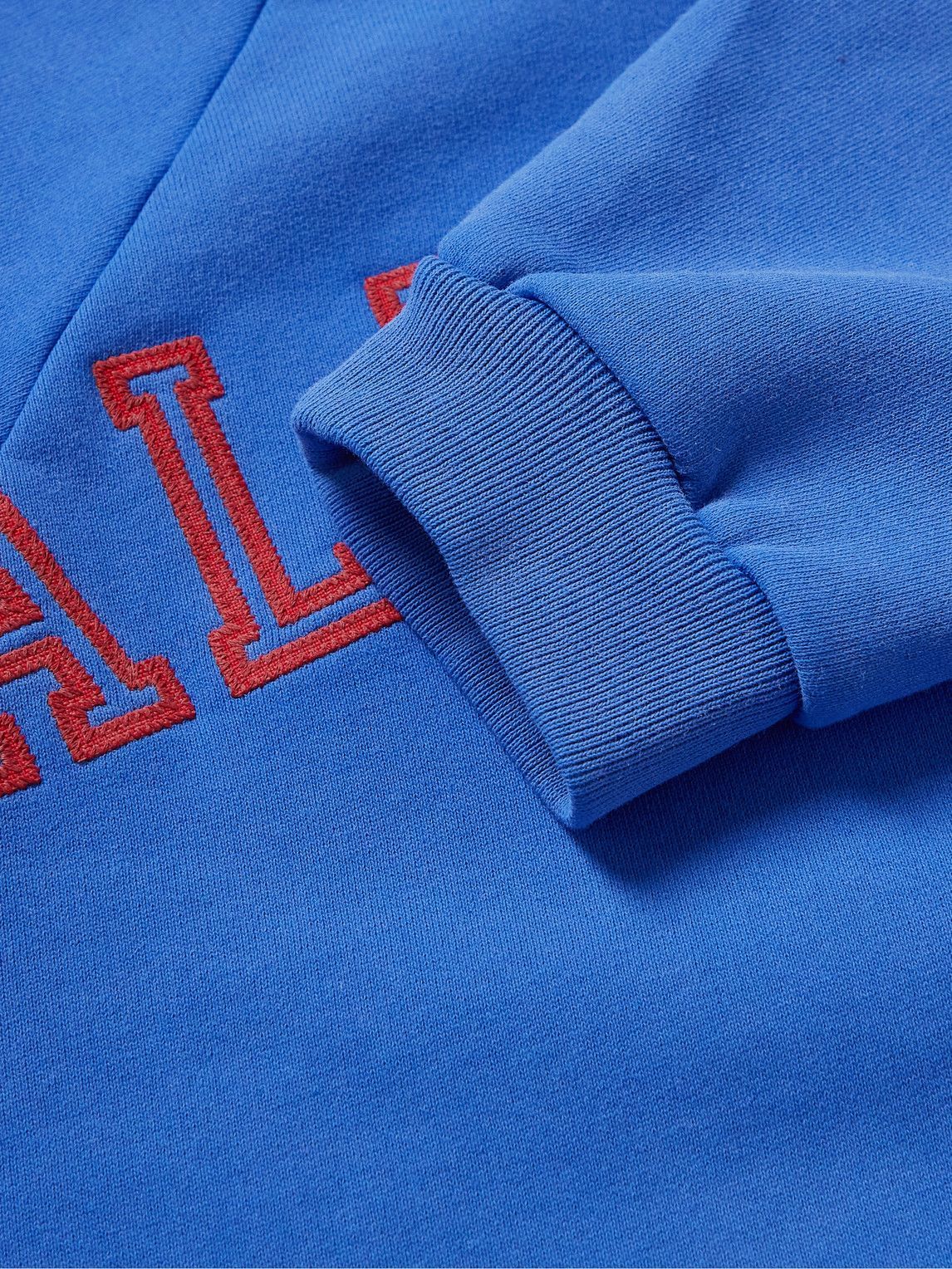 ERL - California Flocked Cotton-Blend Jersey Hoodie - Blue ERL