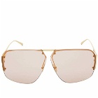 Bottega Veneta Eyewear Men's BV1065S Sunglasses in Gold/Brown
