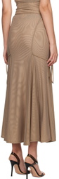 ORIENS Tan Body Form Maxi Skirt
