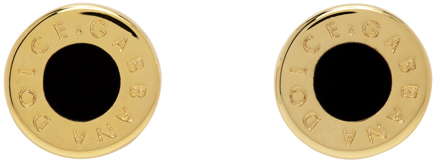 Dolce&Gabbana Gold Engraved-Logo Cufflinks