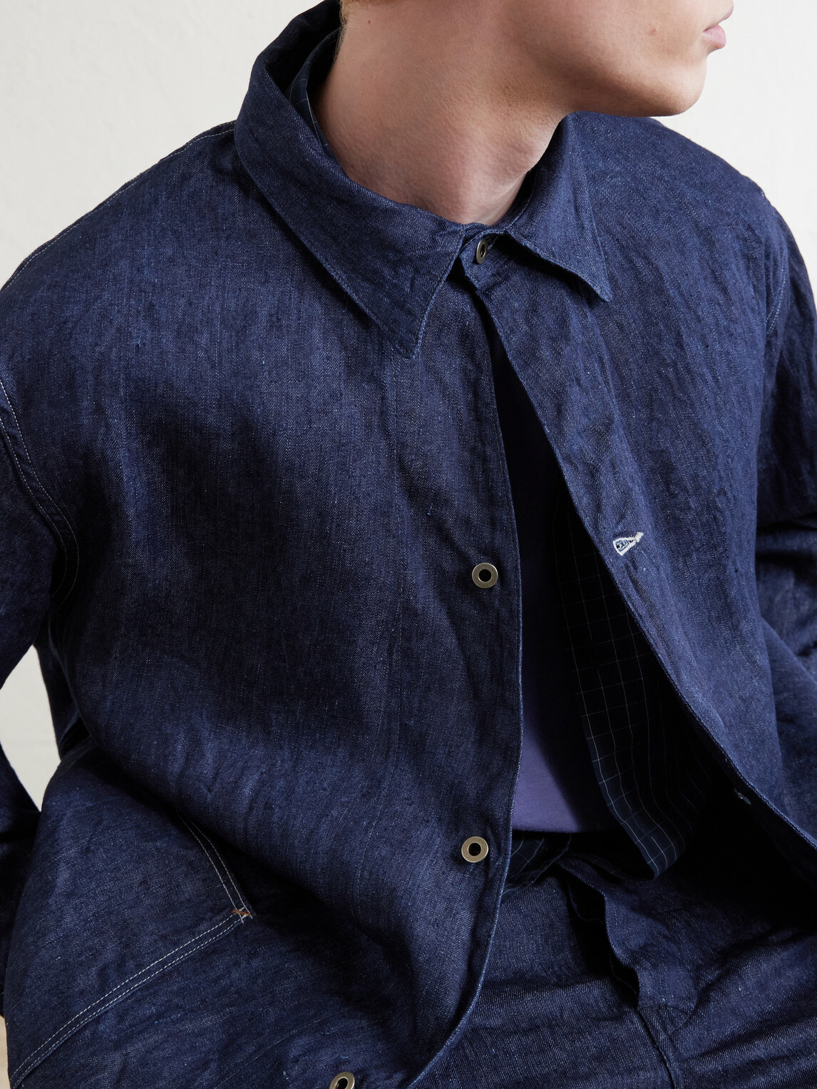OrSlow - Linen Denim Jacket - Blue