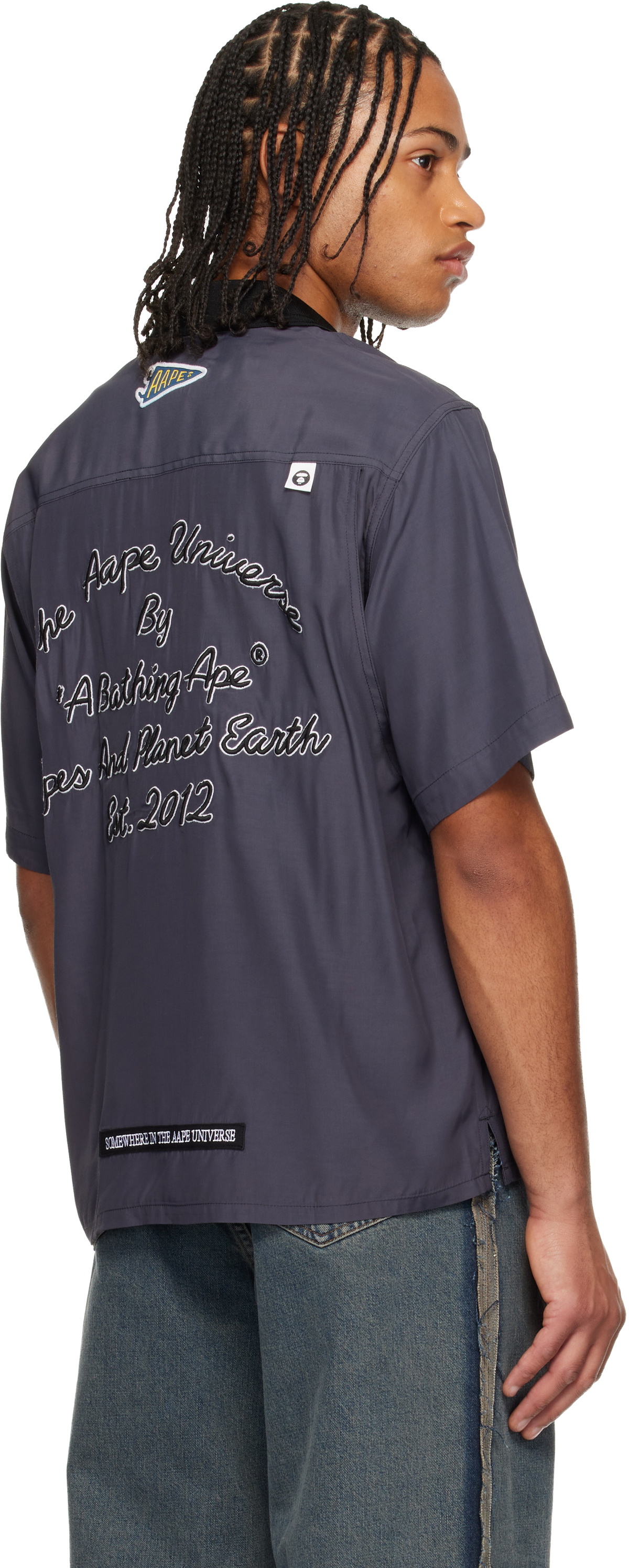 AAPE by A Bathing Ape Gray Main Short Sleeve Shirt