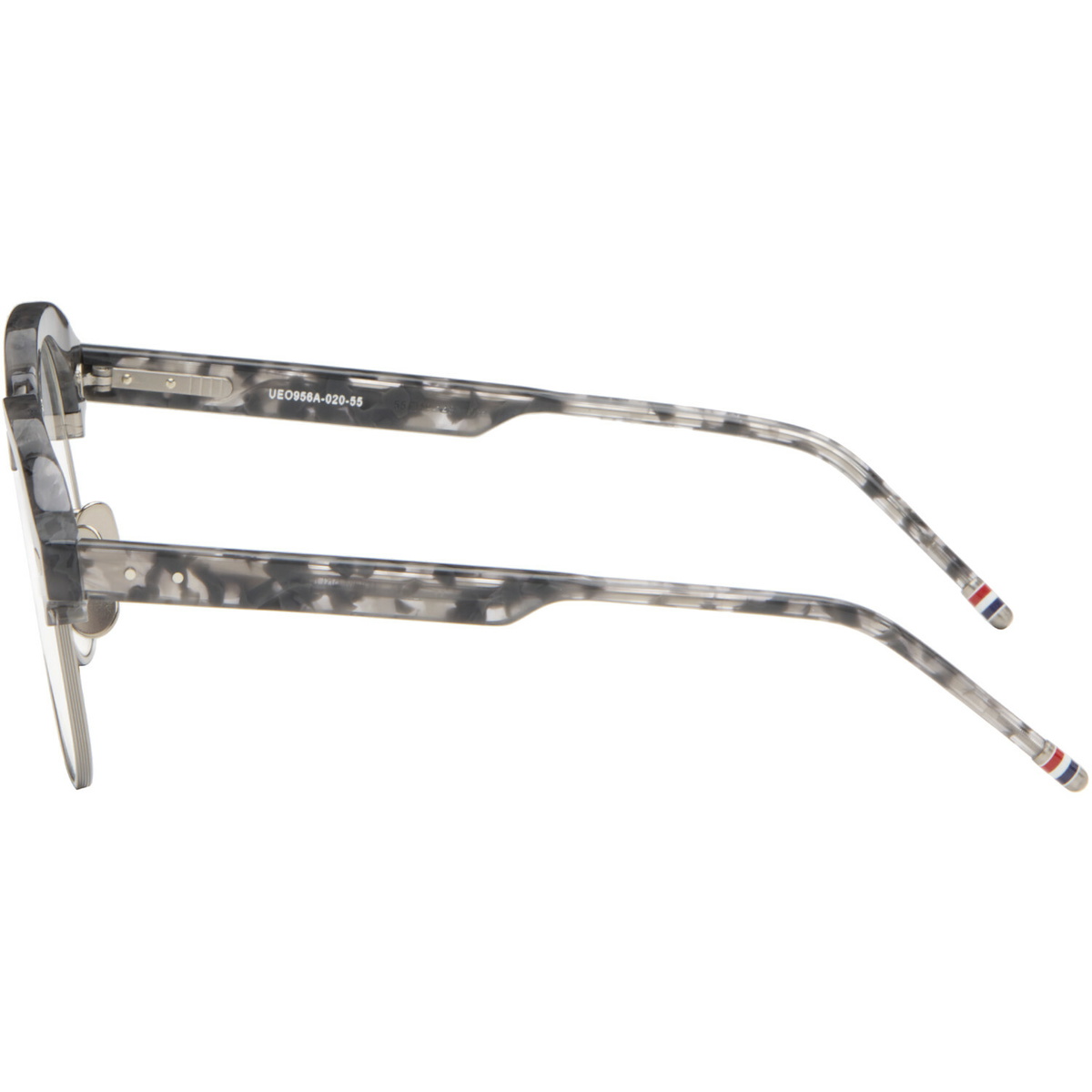Thom Browne Gray Acetate & Titanium Pilot Glasses