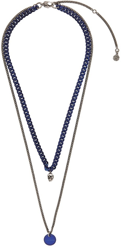 Photo: Alexander McQueen Silver & Blue Chain Necklace