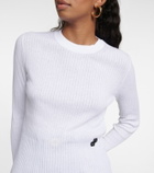 Patou Ribbed-knit cropped cotton sweater