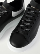 McQueen - Exaggerated-Sole Studded Leather Sneakers - Black