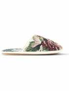 Valentino Garavani - Logo-Embellished Jacquard Slippers - Neutrals