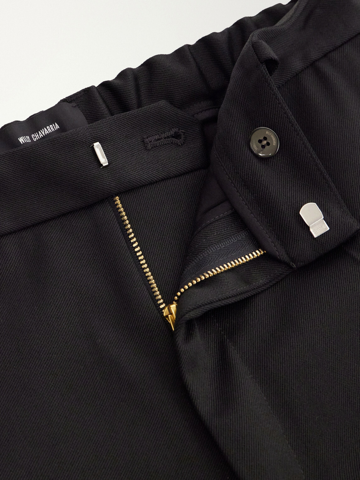 Willy Chavarria - Tapered Wool-Blend Twill Trousers - Black