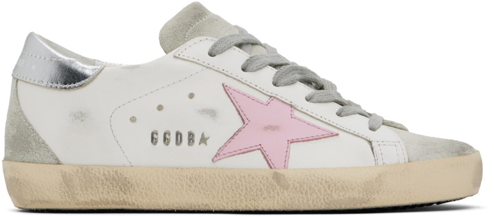 Photo: Golden Goose White & Gray Super-Star Classic Sneakers