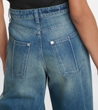 Peter Do Distressed high-rise wide-leg jeans