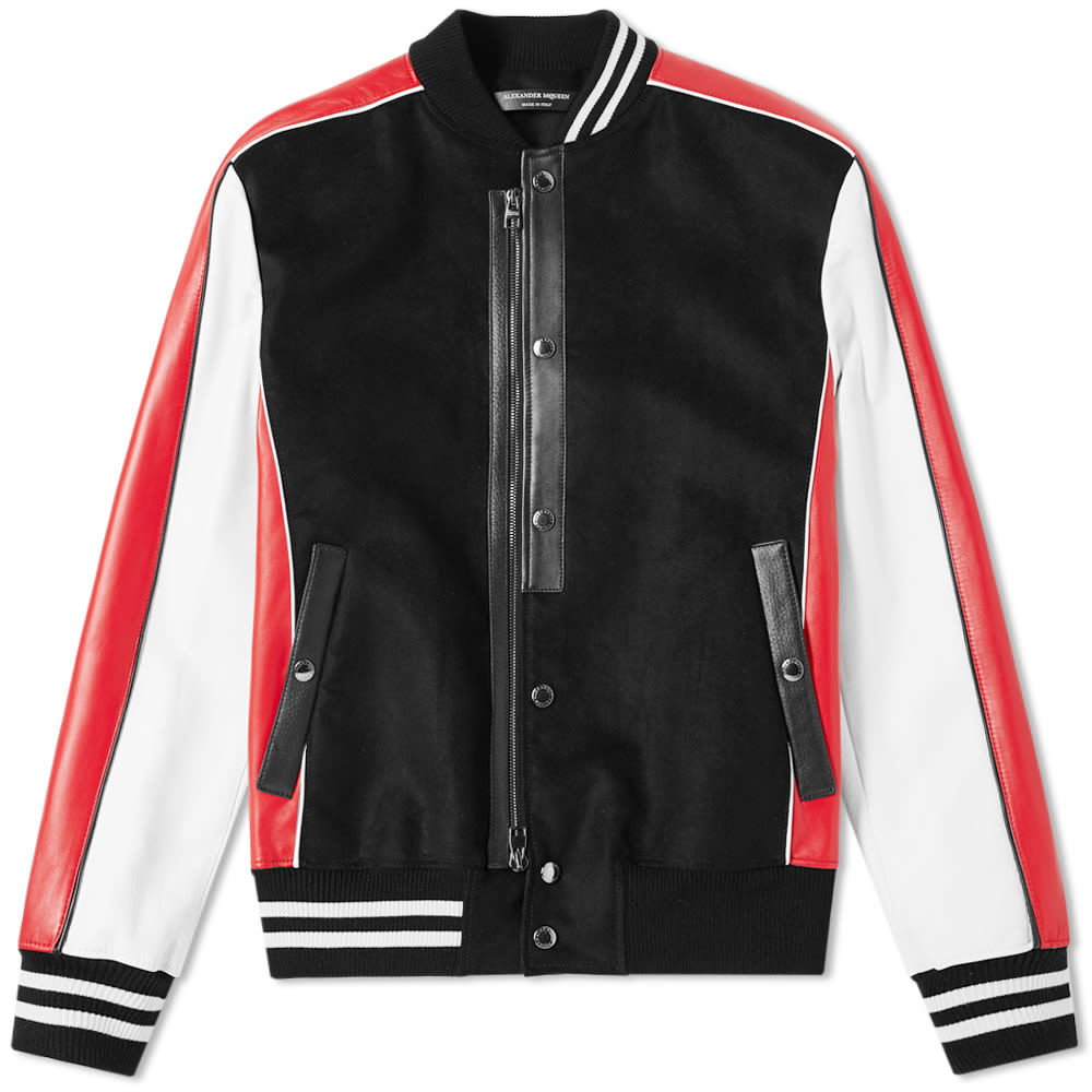 Alexander mcqueen outlet red leather jacket