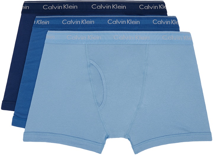 Photo: Calvin Klein Underwear Three-Pack Blue Boxers