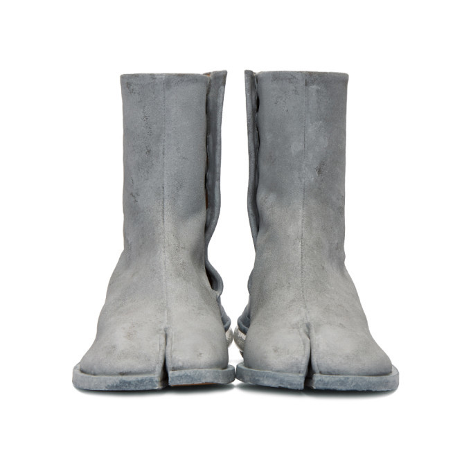 Maison Margiela Grey Paint Airbag Tabi Boots Maison Margiela