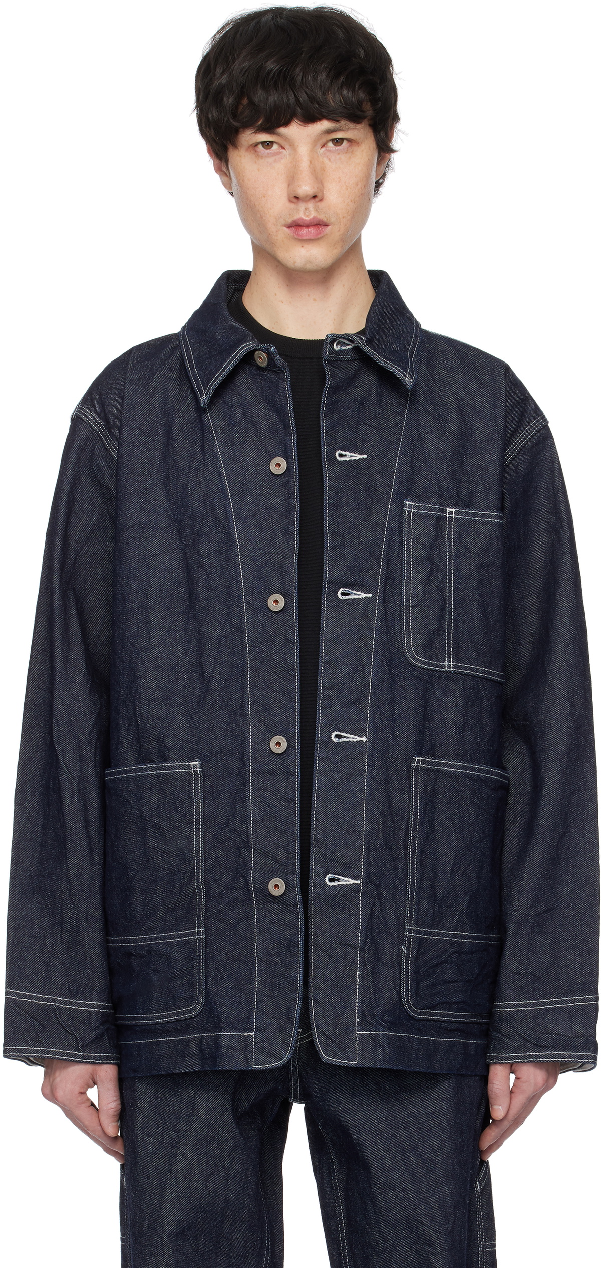 Snow Peak Navy Recycled Cotton Denim Chore Jacket Snow Peak