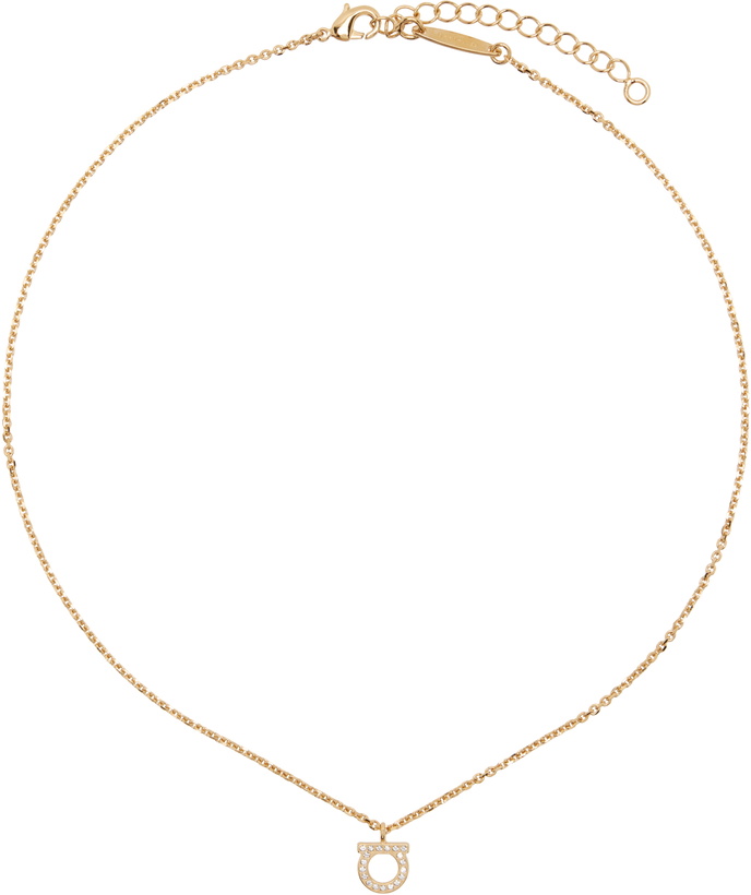 Photo: Ferragamo Gold Gancini Crystals Necklace