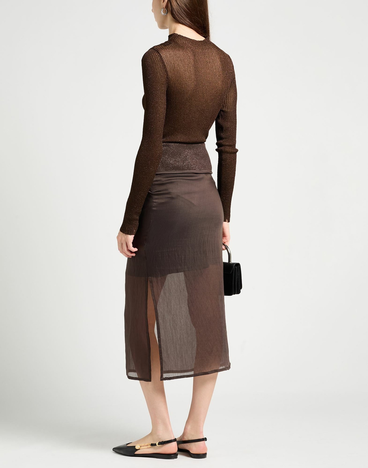 Peserico Womens Midi skirt in Dark brown