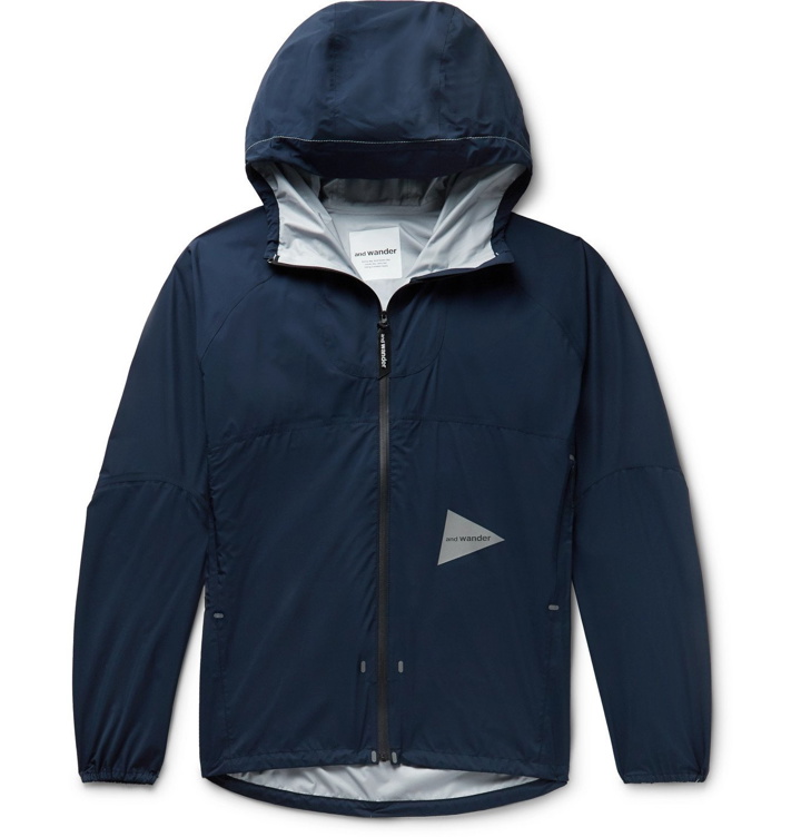 Photo: And Wander - E-Vent Nylon-Ripstop Hooded Jacket - Blue