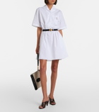Versace Belted cotton poplin minidress
