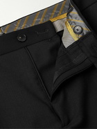 Etro - Slim-Fit Silk-Blend Trimmed Stretch-Wool Twill Tuxedo Trousers - Black