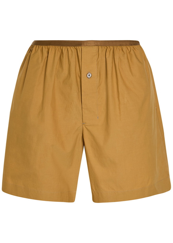 Photo: Lemaire Cotton and Silk-blend Boxer Shorts Light Brown