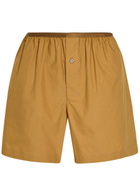 Lemaire Cotton and Silk-blend Boxer Shorts Light Brown