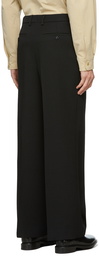 AMI Alexandre Mattiussi Black Pleated Large Trousers