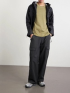 C.P. Company - Logo-Print Garment-Dyed Cotton Sweater - Green