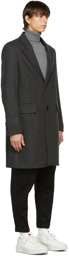AMI Alexandre Mattiussi Grey & Black Wool Herringbone Coat
