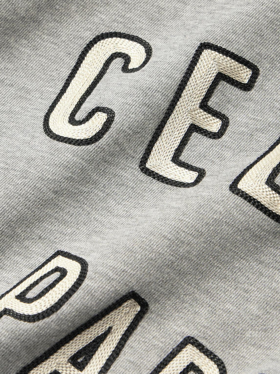 CELINE - Logo-Appliquéd Cotton-Blend Jersey Sweatshirt - Gray