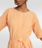 Vince - Belted linen and cotton dress