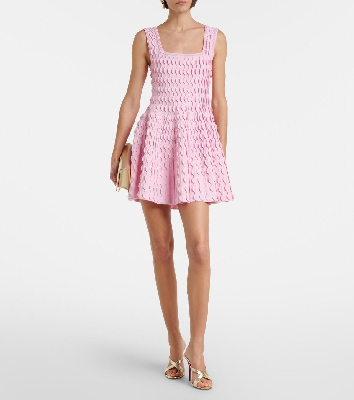 Simkhai Vanna knitted scalloped minidress