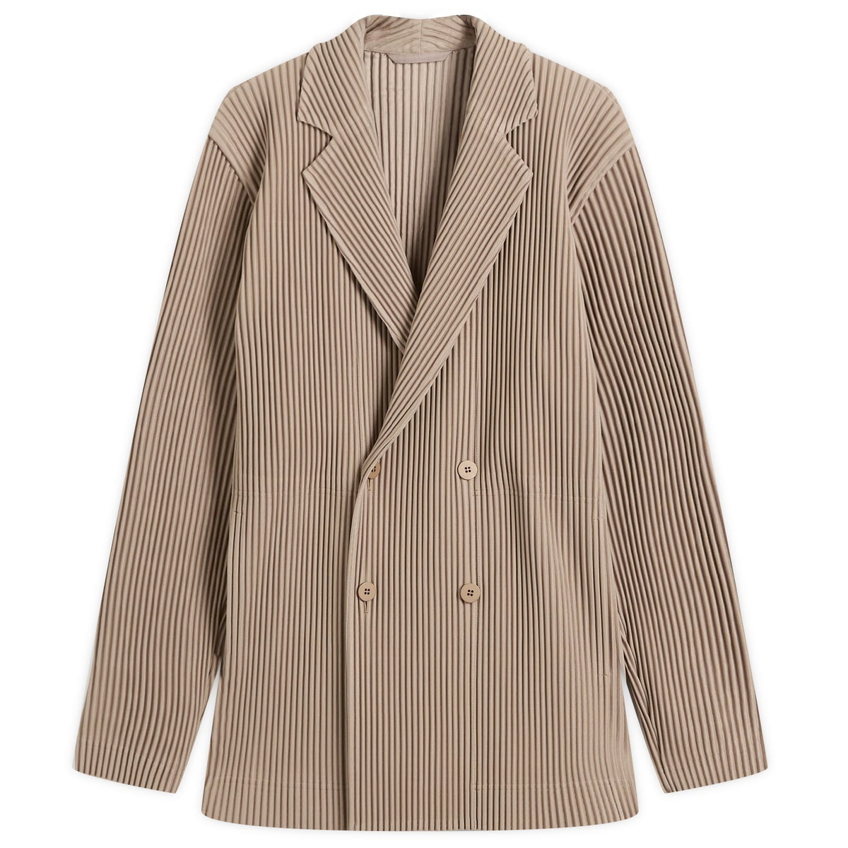 Homme Plissé Issey Miyake Men's Pleated Zip Jacket in Sage Green