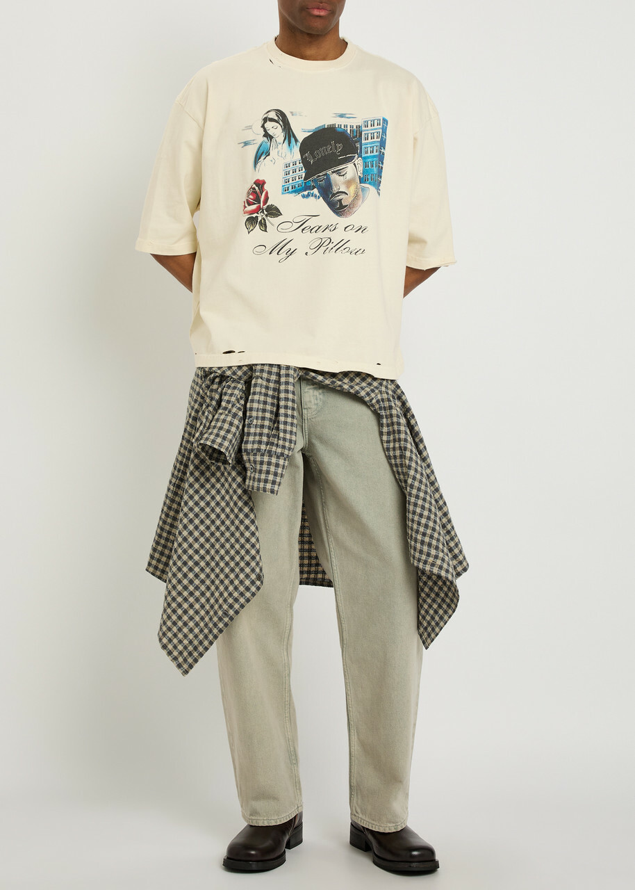 Willy Chavarria Buffalo Printed Cotton T-shirt White